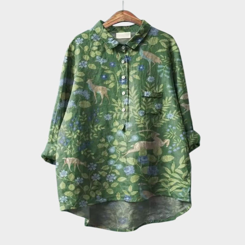 Mariska | Premium Blouse with Floral Patterns